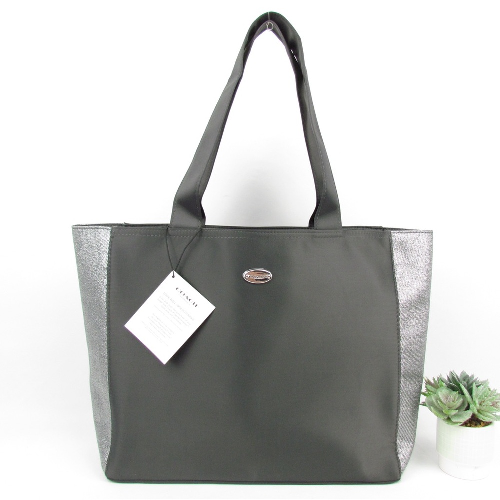 NWT Coach Fragrance Bag Black With Glittery Sliver Sides Travel Bag